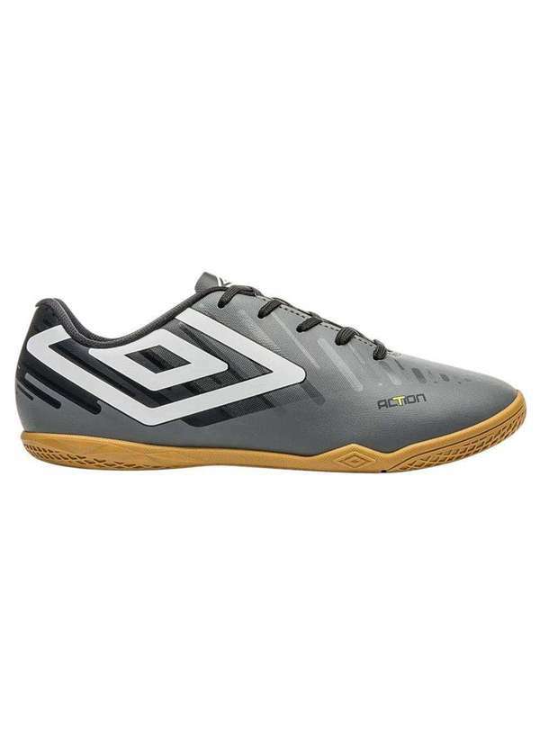 Vista 2 Chuteira Futsal Umbro Action Cinza Umbro