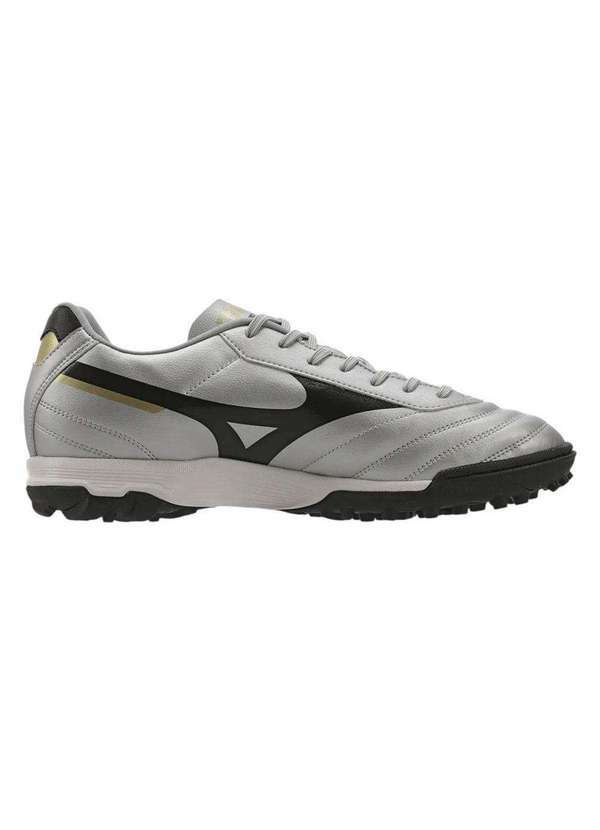 Vista 2 Chuteira Society Mizuno Morelia Classic as Prata Mizuno