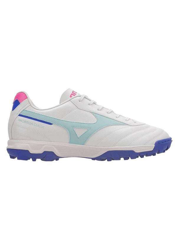 Vista 2 Chuteira Society Mizuno Morelia Classic as Branco Mizuno