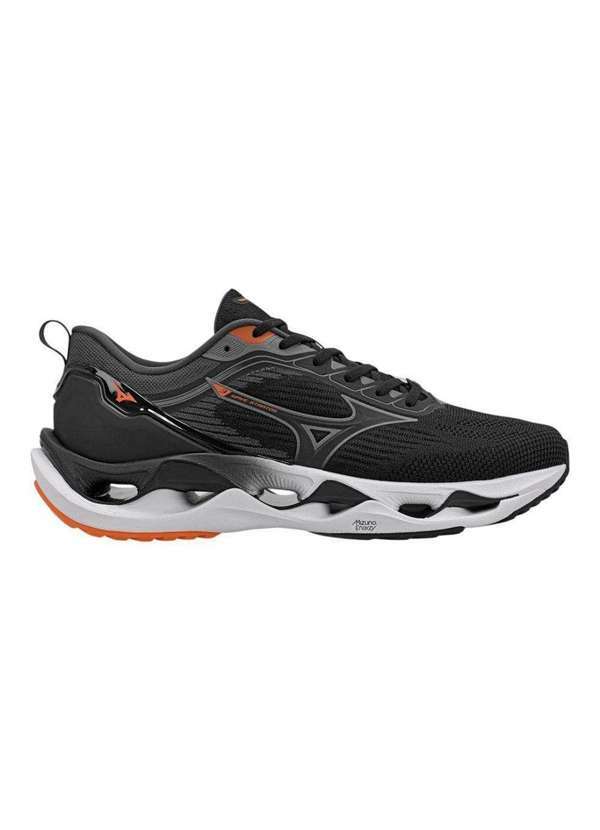 Vista 2 Tênis Mizuno Wave Stratos 3 Masculino Preto Mizuno