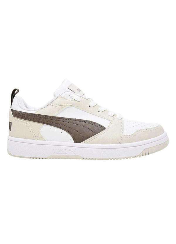 Vista 2 Tênis Puma Rebound V6 Low Masculino Bege Puma