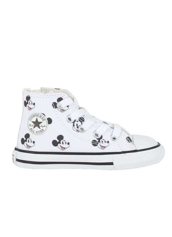 Vista 2 Tênis Converse All Star Chuck Taylor Disney Mickey Hi Infantil Branco Converse
