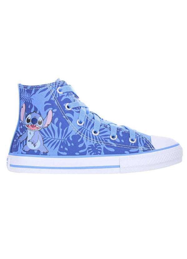 Vista 2 Tênis Converse All Star Chuck Taylor Disney Stitch Hi Infantil Azul Converse