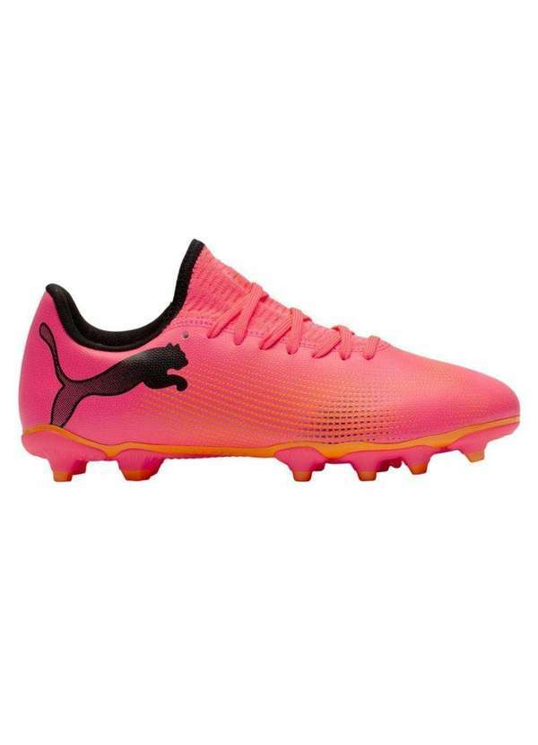 Vista 2 Chuteira Campo Puma Future 7 Play Fg/Ag Infantil Rosa Puma