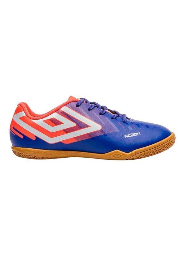 Vista 2 Chuteira Futsal Umbro Action Infantil Azul Umbro