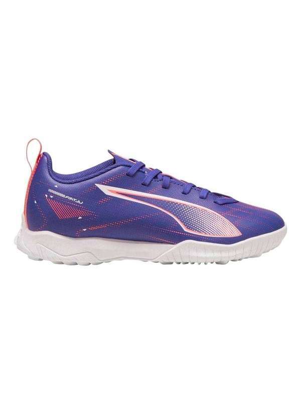 Vista 2 Chuteira Society Puma Ultra 5 Play Tt Infantil Roxo Puma