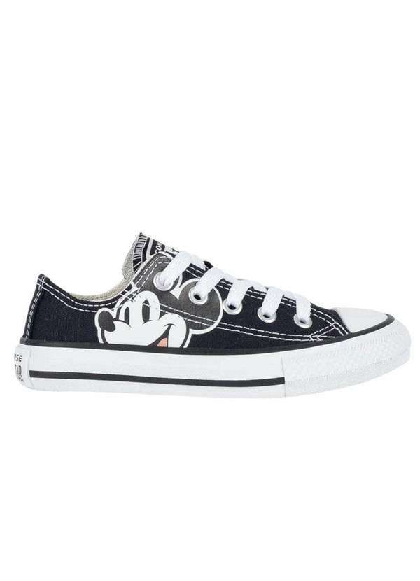 Vista 2 Tênis Converse All Star Chuck Taylor Disney Mickey Ox Infantil Preto Converse