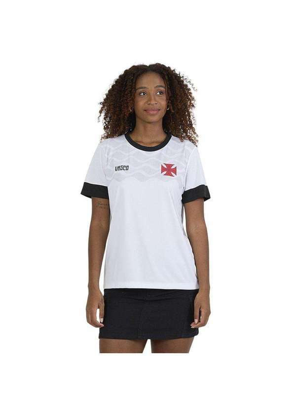 Vista 2 Camisa Braziline Vasco Festejar Feminina Branco braziline