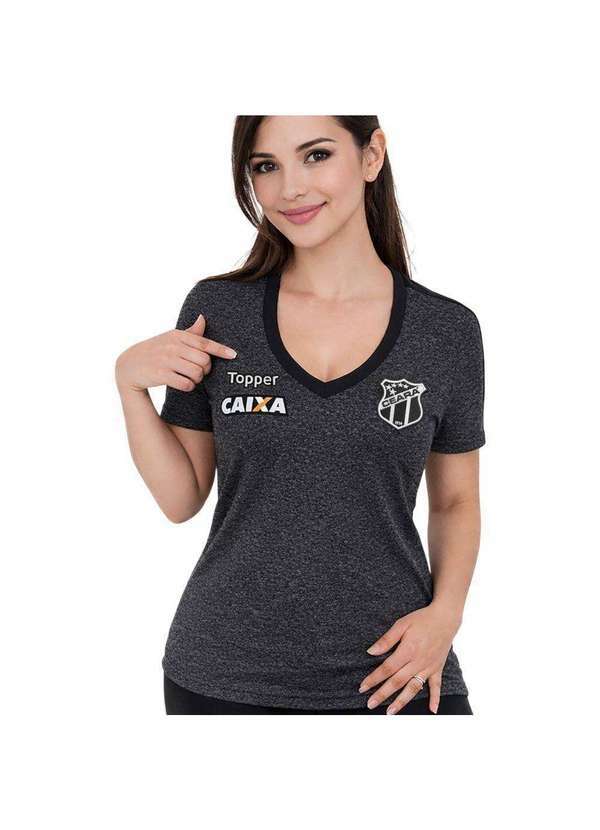 Vista 2 Camisa Topper Ceará Concentração 2018 Feminina Cinza Topper