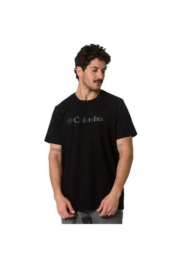 Vista 2 Camiseta Columbia Basic Logo Ii Branded Masculina Preto Columbia