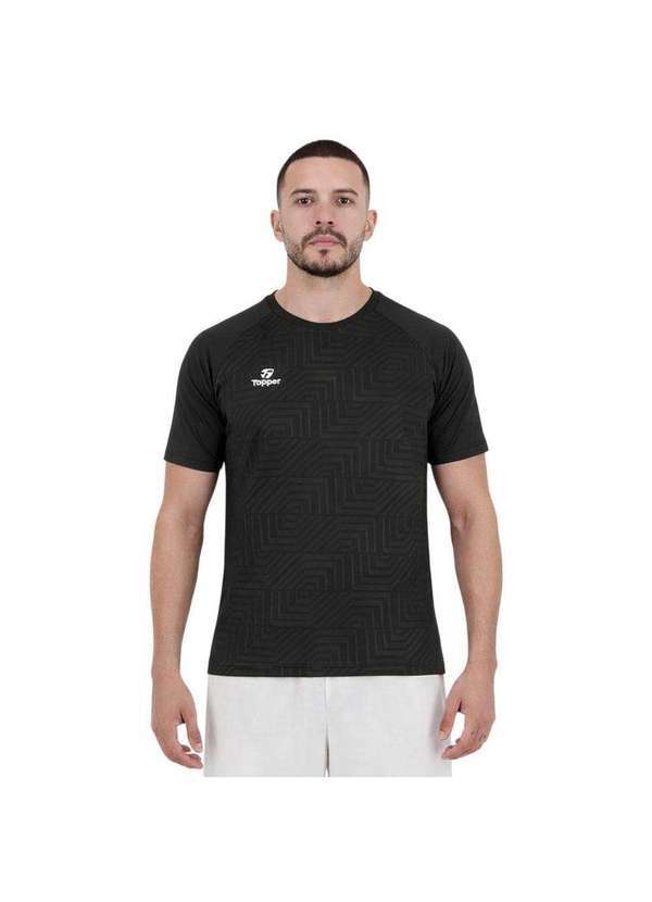 Vista 2 Camiseta Topper Deep V Masculina Preto Topper