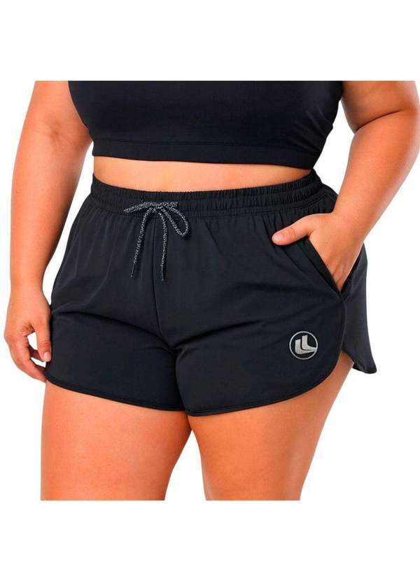 Vista 2 Short Esporte Legal Sports Easy Plus Size Feminino Preto Esporte Legal