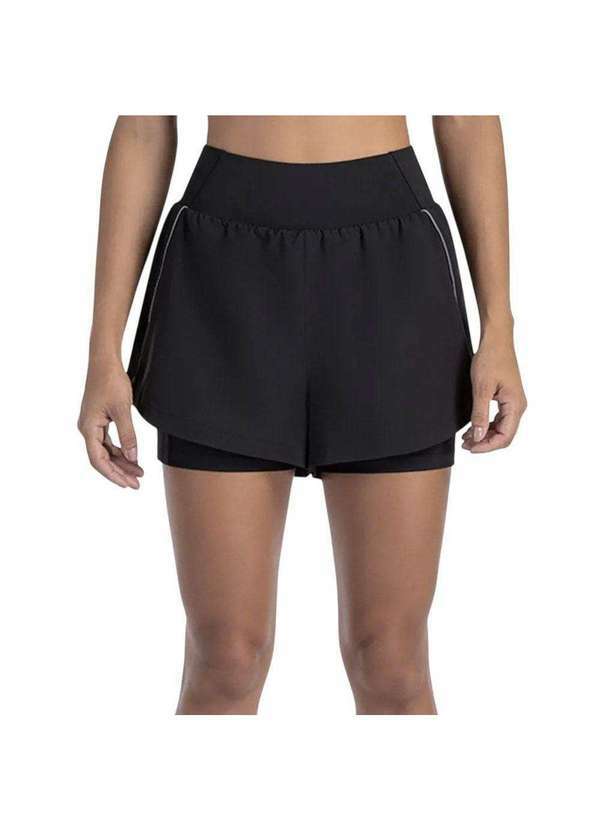 Vista 2 Short Olympikus Ultra 2 em 1 Feminino Preto OLYMPIKUS