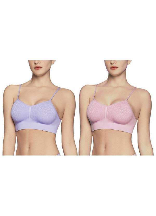 Kit 2 Sutiãs Selene sem Costura Feminino Roxo