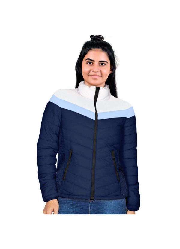 Jaqueta Esporte Legal Color Block Feminina Azul
