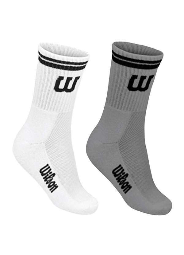 Vista 2 Kit 2 pares de Meias Wilson Cano Longo Masculino Branco Wilson