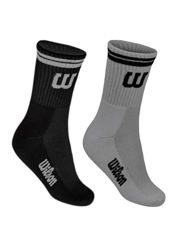 Vista 2 Kit 2 pares de Meias Wilson Cano Longo Masculino Cinza Wilson