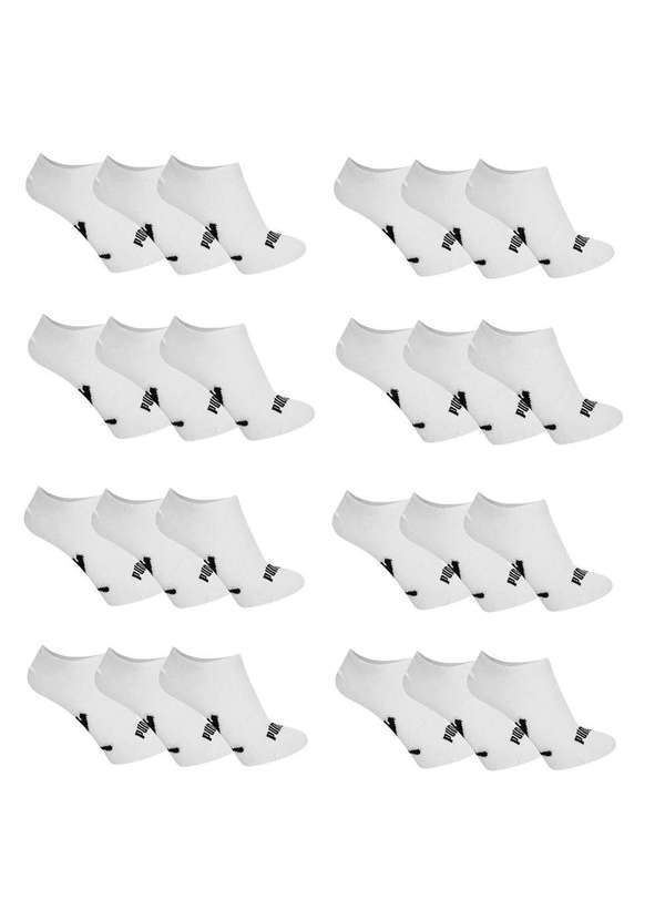 Kit 24 pares de Meia Puma Sapatilha Esportiva Branco