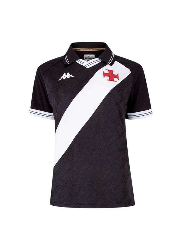 Vista 2 Camisa Kappa Vasco I 2025/26 Feminina Preto Kappa