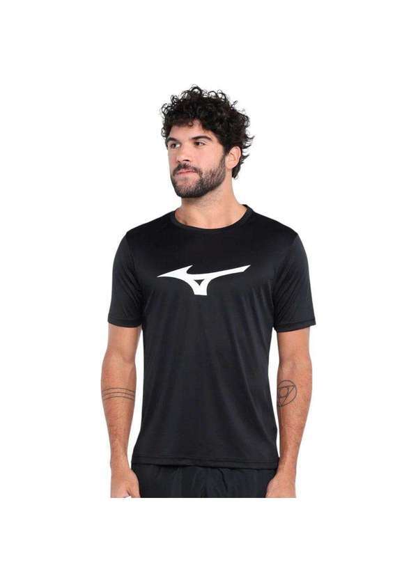 Vista 2 Camiseta Mizuno Run Spark Masculina Preto Mizuno