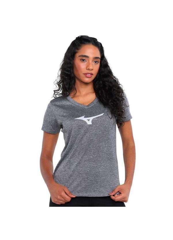 Vista 2 Camiseta Mizuno Spark Big Logo Feminina Cinza Mizuno