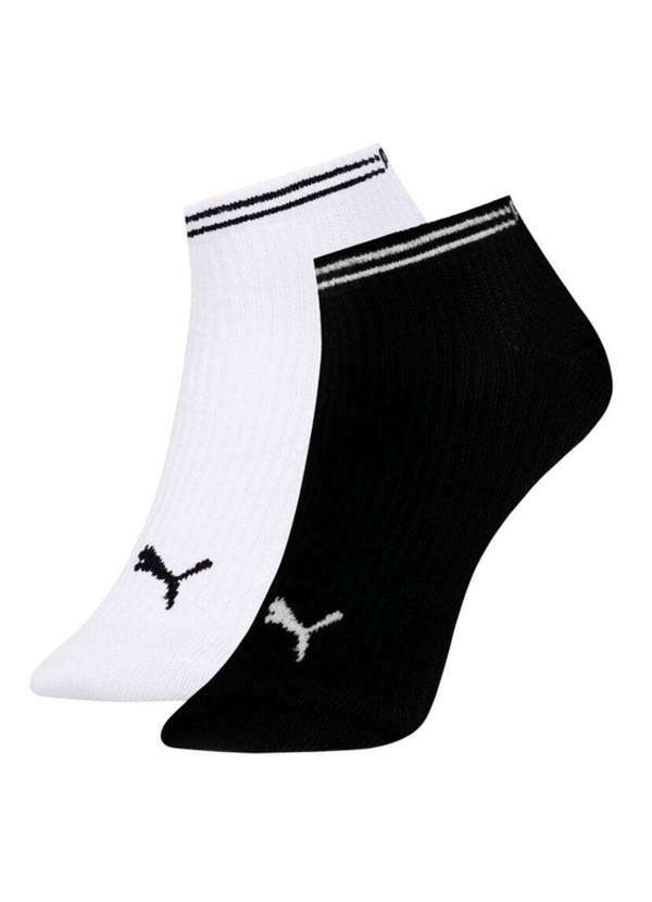 Vista 2 Kit 2 pares de Meias Puma Sapatilha Feminina Branco Puma