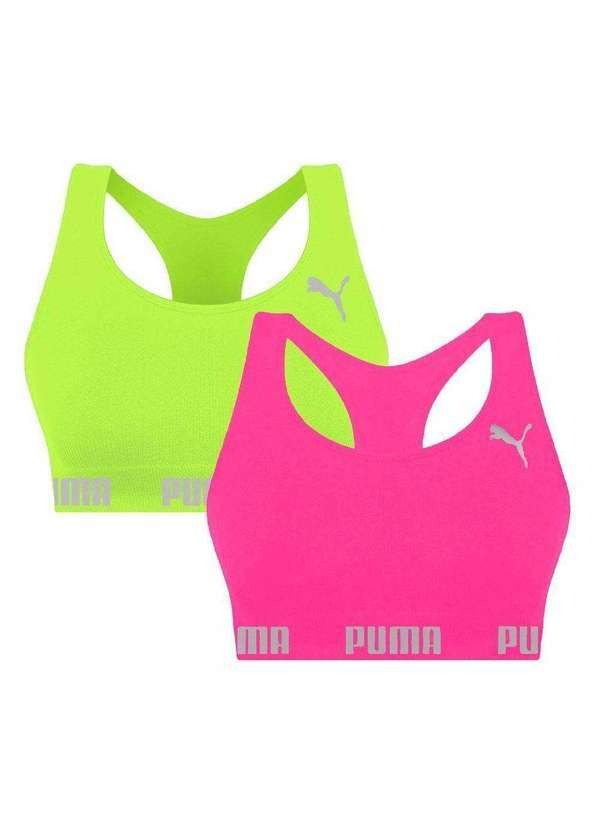 Kit 2 Tops Puma Nadador sem Costura Feminino Verde