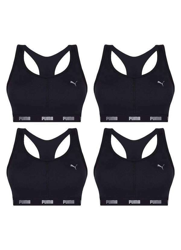 Kit 4 Tops Puma Nadador com Bojo Feminino Kit 4 Tops Puma Nadador Feminino
