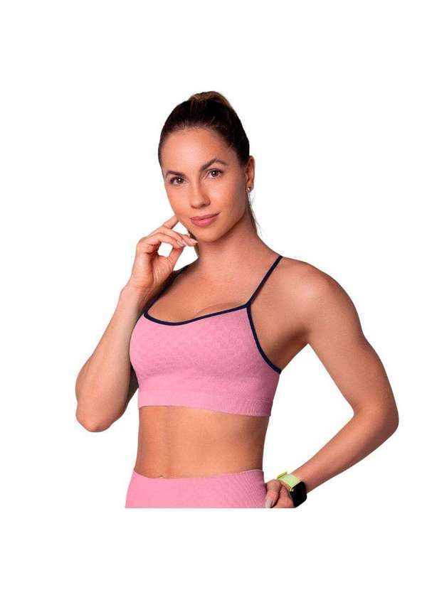 Vista 2 Top Selene sem Costura com Bojo Removível Feminino Rosa SELENE