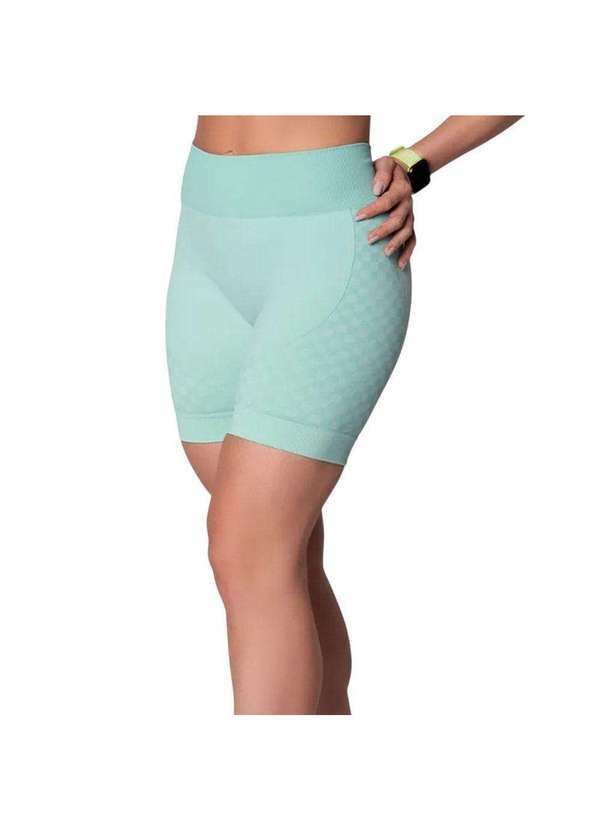 Vista 2 Short Selene sem Costura Quadriculado Feminino Verde SELENE