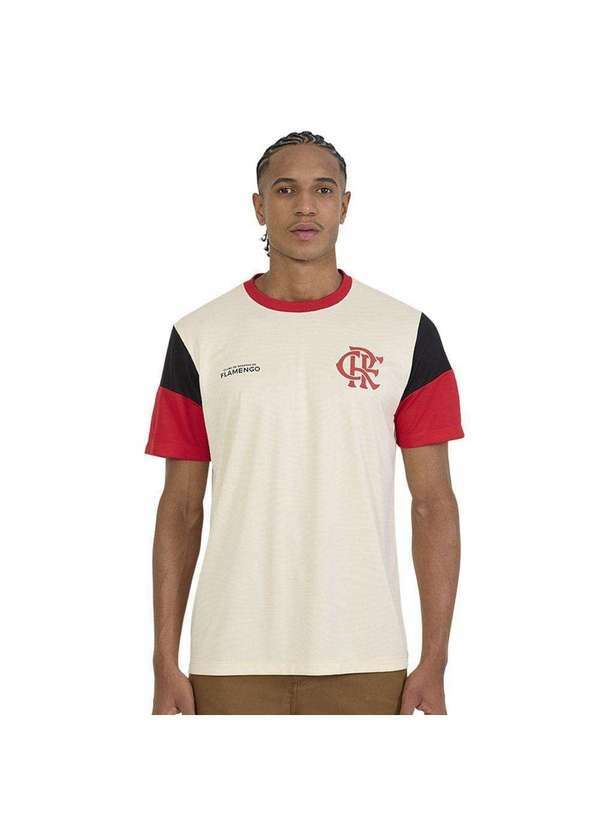 Vista 2 Camisa Braziline Flamengo Clamor Masculina Bege braziline