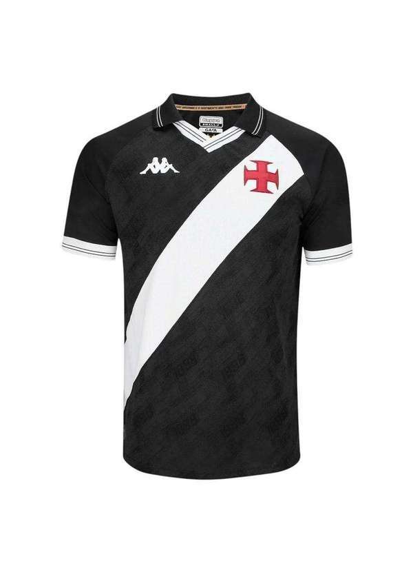 Vista 2 Camisa Kappa Vasco I 2025/26 Masculina Preto Kappa