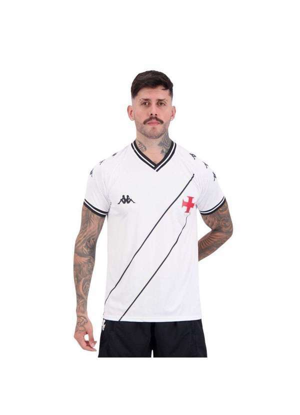 Vista 2 Camisa Kappa Vasco Supporter Tradition Masculina Branco Kappa