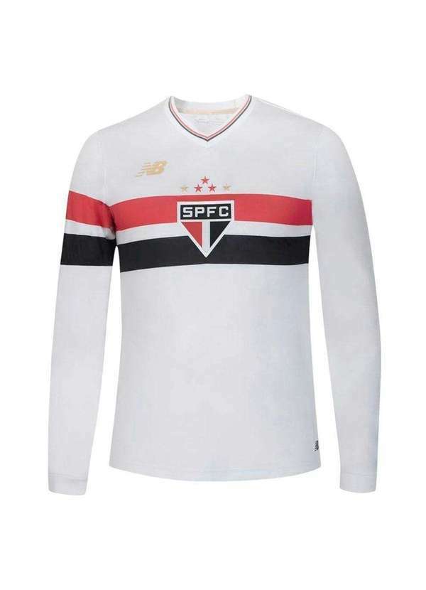 Vista 2 Camisa New Balance São Paulo I Manga Longa 2025/26 Unissex Branco New Balance