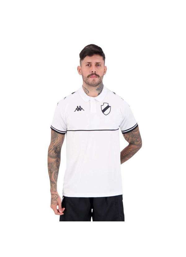 Vista 2 Camisa Polo Kappa Vasco Monochromatic Masculina Branco Kappa