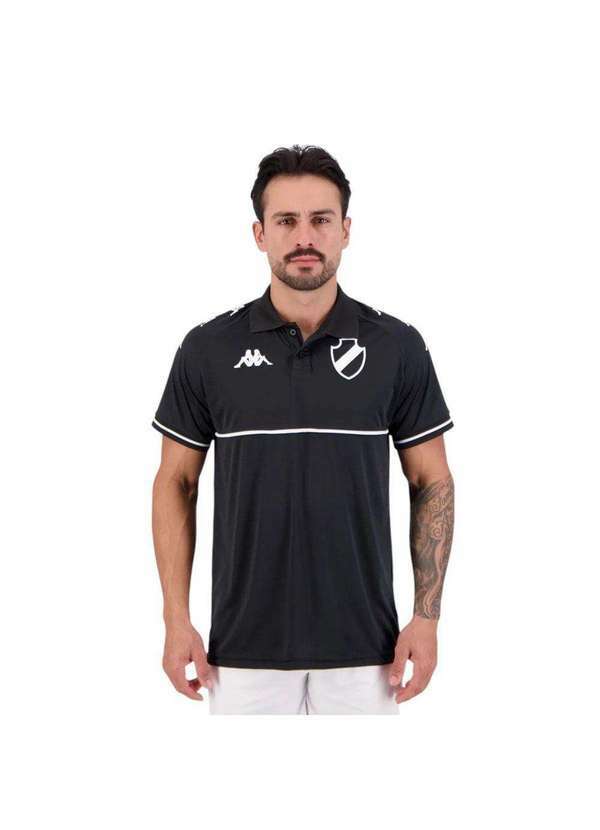 Vista 2 Camisa Polo Kappa Vasco Monochromatic Masculina Preto Kappa