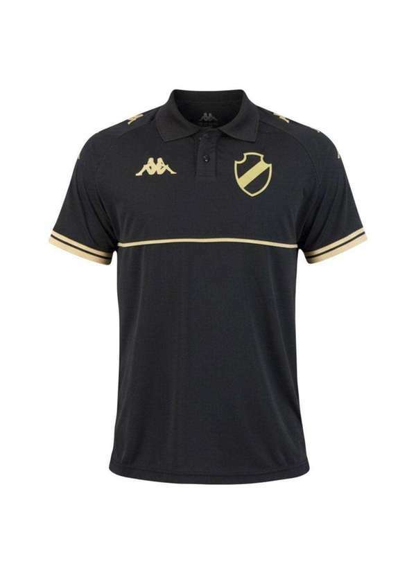 Vista 2 Camisa Polo Kappa Vasco Supporter Monochromatic Masculina Preto Kappa
