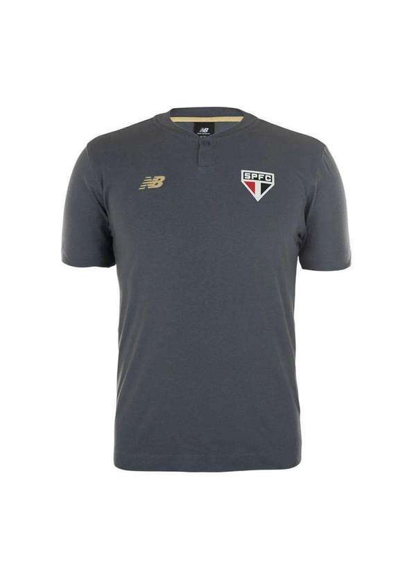 Vista 2 Camisa Polo New Balance São Paulo Viagem 2025/26 Masculina Cinza New Balance