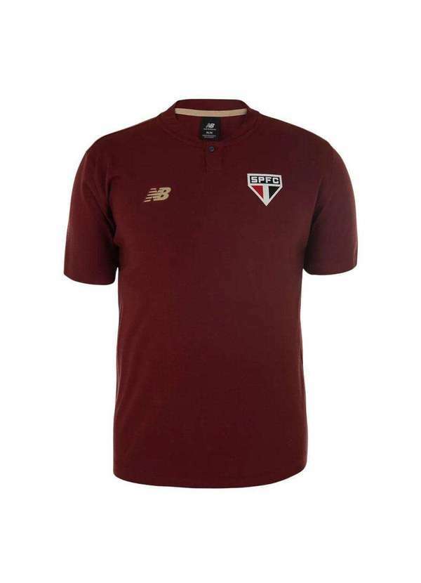 Vista 2 Camisa Polo New Balance São Paulo Viagem 2025/26 Masculina Vermelho New Balance