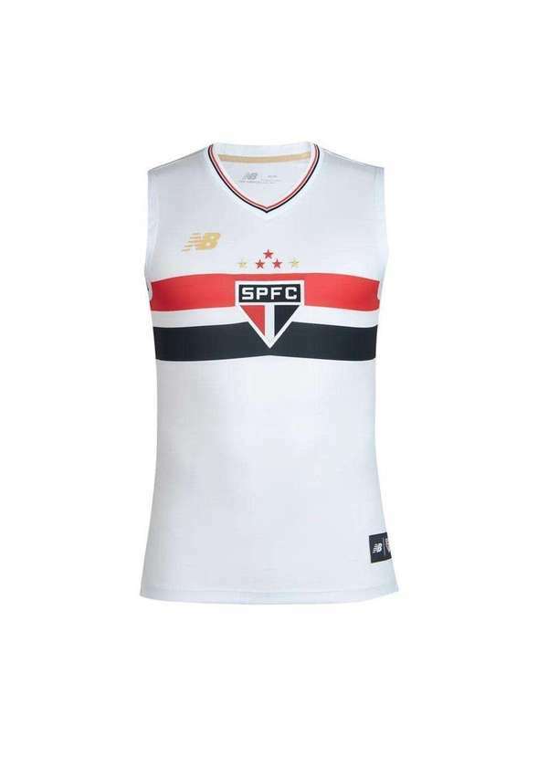 Vista 2 Regata New Balance São Paulo Home 2025/26 Torcedor Masculina Branco New Balance