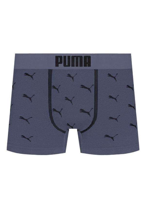 Vista 2 Cueca Puma Boxer sem Costura Masculina Azul Puma