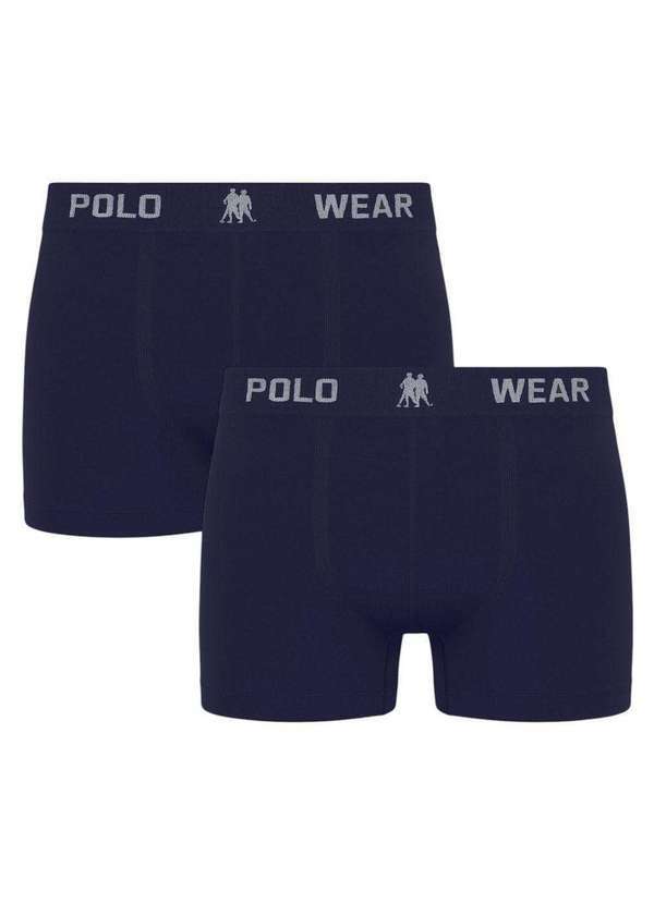 Vista 2 Kit 2 Cuecas Boxer Polo Wear Masculina Azul Polo Wear