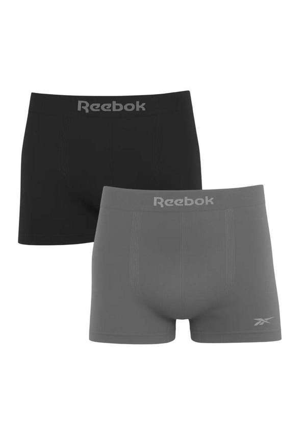 Vista 2 Kit 2 Cuecas Boxer Reebok sem Costura Masculina Cinza Reebok