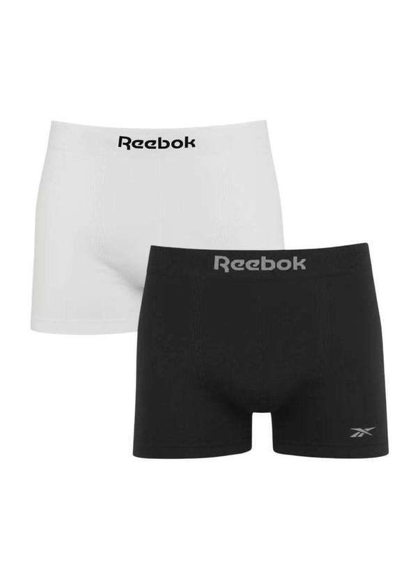 Vista 2 Kit 2 Cuecas Boxer Reebok sem Costura Masculina Branco Reebok