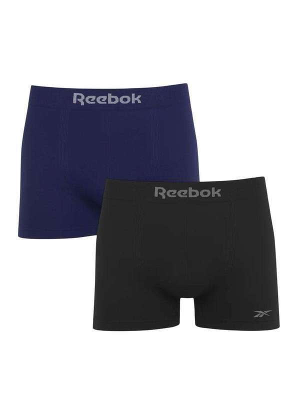 Vista 2 Kit 2 Cuecas Boxer Reebok sem Costura Masculina Azul Reebok