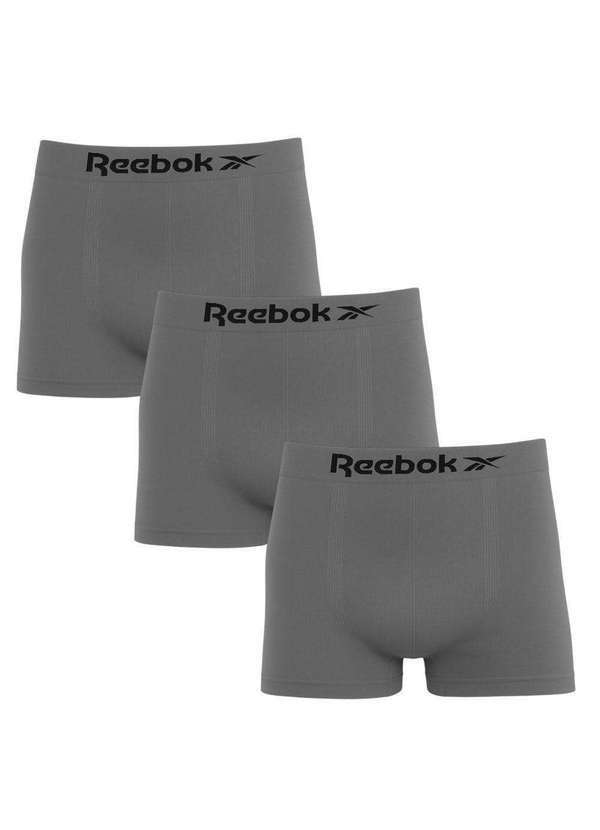 Vista 2 Kit 3 Cuecas Boxer Reebok Classic Masculina Cinza Reebok