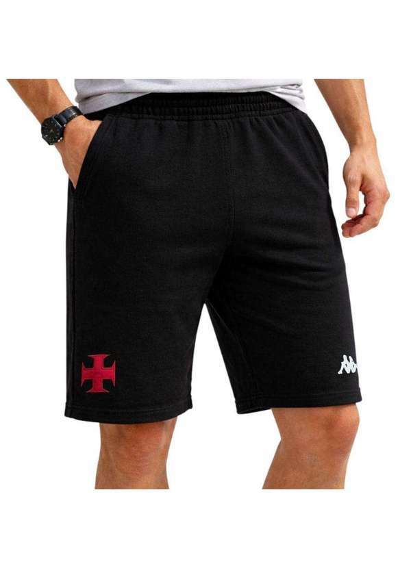 Vista 2 Bermuda Kappa Vasco Viagem 2025 Masculina Preto Kappa