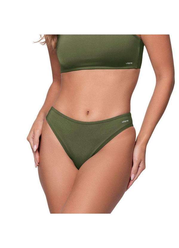 Vista 2 Calcinha Biquíni Selene Básica Feminina Verde SELENE