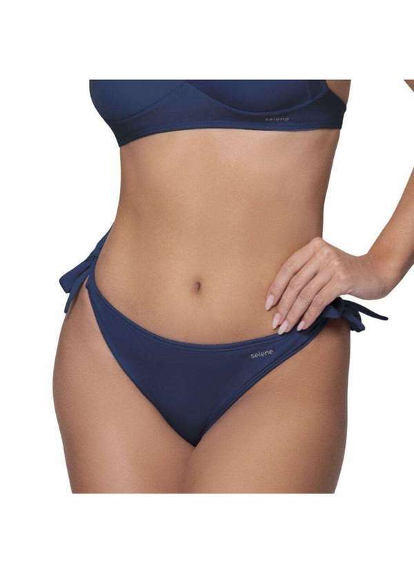 Vista 2 Calcinha Biquíni Selene de Amarrar Feminina Azul SELENE