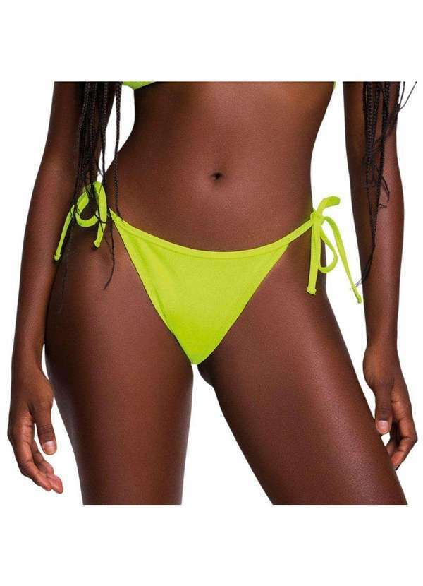 Vista 2 Calcinha Biquíni Selene Frufru com Laço Feminina Verde SELENE